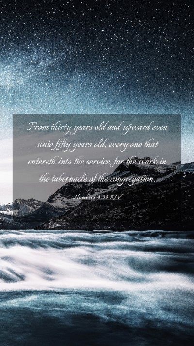 Picture 03 - Numbers 4:39 KJV Mobile Phone Wallpaper - From thirty years old and upward even unto fifty - Mobile Bible Verse Wallpaper