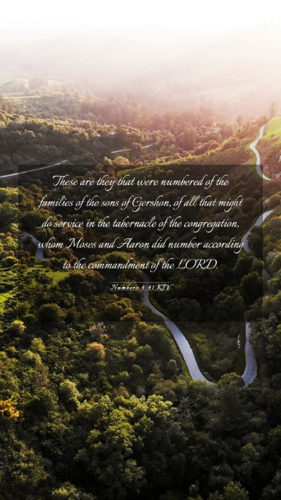 Picture 03 - Numbers 4:41 KJV Mobile Phone Wallpaper - These are they that were numbered of the families - Mobile Bible Verse Wallpaper