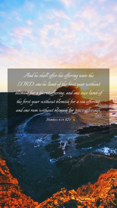 Picture 03 - Numbers 6:14 KJV Mobile Phone Wallpaper - And he shall offer his offering unto the LORD, - Mobile Bible Verse Wallpaper