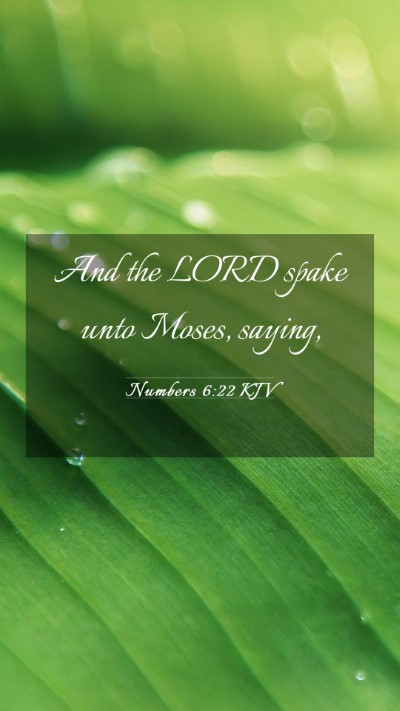 Picture 03 - Numbers 6:22 KJV Mobile Phone Wallpaper - And the LORD spake unto Moses, - Mobile Bible Verse Wallpaper