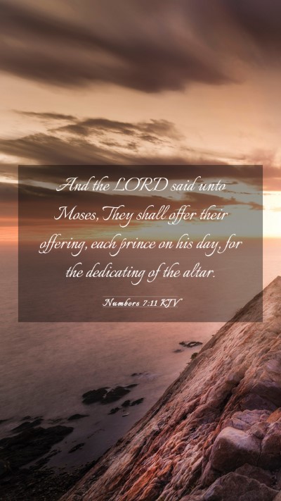 Picture 03 - Numbers 7:11 KJV Mobile Phone Wallpaper - And the LORD said unto Moses, They shall offer - Mobile Bible Verse Wallpaper