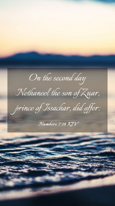 Picture 03 - Numbers 7:18 KJV Mobile Phone Wallpaper - On the second day Nethaneel the son of Zuar, - Mobile Bible Verse Wallpaper
