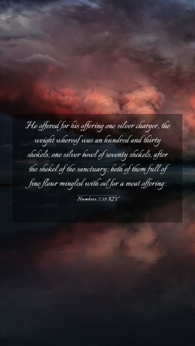 Picture 03 - Numbers 7:19 KJV Mobile Phone Wallpaper - He offered for his offering one silver charger, - Mobile Bible Verse Wallpaper