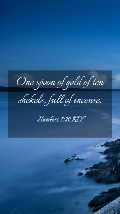 Picture 03 - Numbers 7:20 KJV Mobile Phone Wallpaper - One spoon of gold of ten shekels, full of - Mobile Bible Verse Wallpaper