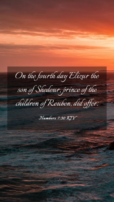 Picture 03 - Numbers 7:30 KJV Mobile Phone Wallpaper - On the fourth day Elizur the son of Shedeur, - Mobile Bible Verse Wallpaper
