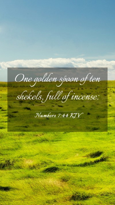 Picture 03 - Numbers 7:44 KJV Mobile Phone Wallpaper - One golden spoon of ten shekels, full of - Mobile Bible Verse Wallpaper