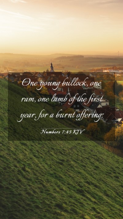 Picture 03 - Numbers 7:45 KJV Mobile Phone Wallpaper - One young bullock, one ram, one lamb of the first - Mobile Bible Verse Wallpaper