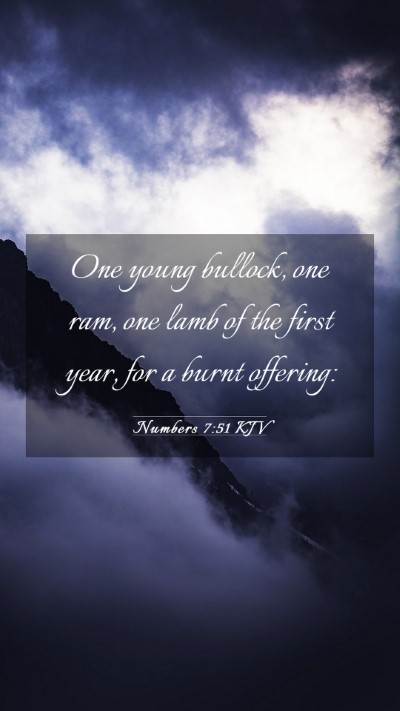Picture 03 - Numbers 7:51 KJV Mobile Phone Wallpaper - One young bullock, one ram, one lamb of the first - Mobile Bible Verse Wallpaper