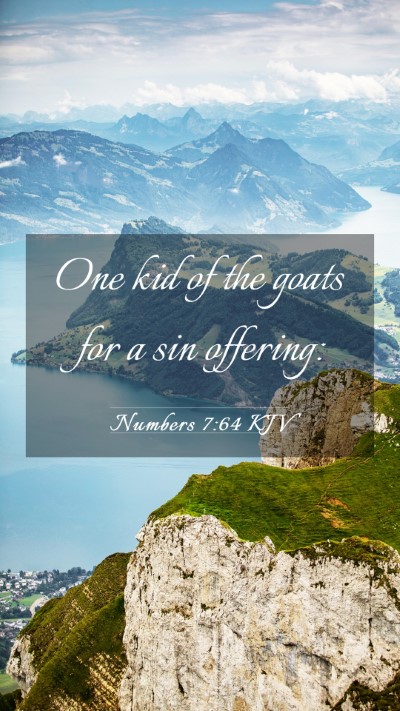 Picture 03 - Numbers 7:64 KJV Mobile Phone Wallpaper - One kid of the goats for a sin - Mobile Bible Verse Wallpaper