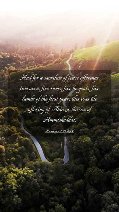 Picture 03 - Numbers 7:71 KJV Mobile Phone Wallpaper - And for a sacrifice of peace offerings, two oxen, - Mobile Bible Verse Wallpaper