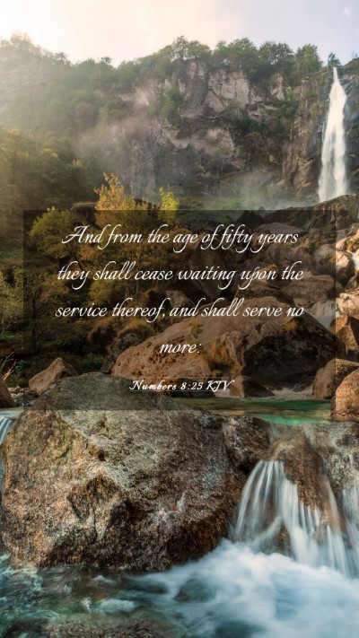 Picture 03 - Numbers 8:25 KJV Mobile Phone Wallpaper - And from the age of fifty years they shall cease - Mobile Bible Verse Wallpaper