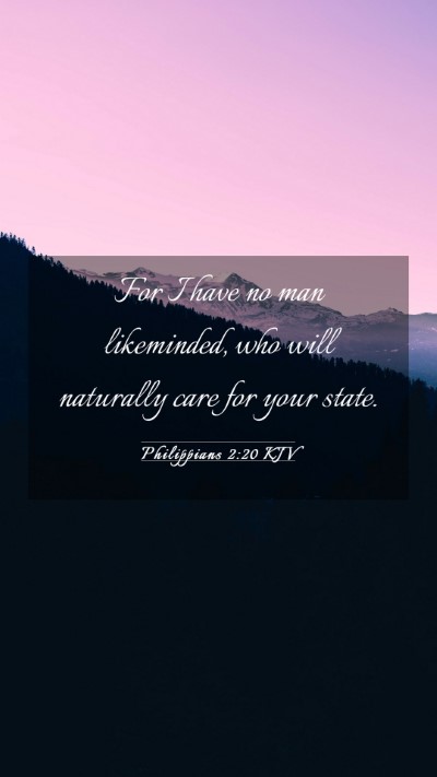 Picture 03 - Philippians 2:20 KJV Mobile Phone Wallpaper - For I have no man likeminded, who will naturally - Mobile Bible Verse Wallpaper