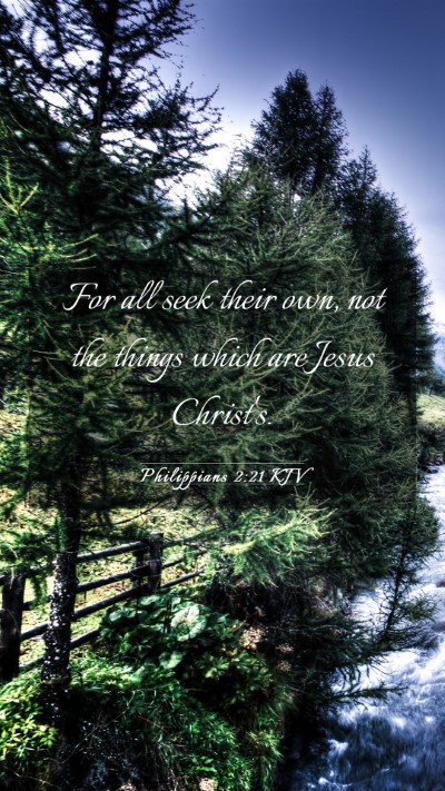 Picture 03 - Philippians 2:21 KJV Mobile Phone Wallpaper - For all seek their own, not the things which are - Mobile Bible Verse Wallpaper
