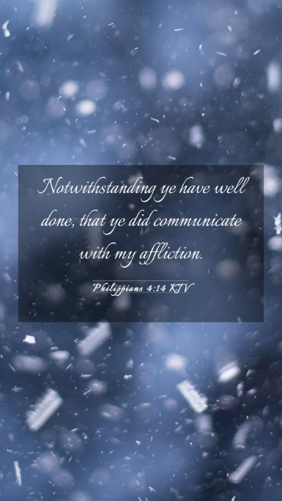 Picture 03 - Philippians 4:14 KJV Mobile Phone Wallpaper - Notwithstanding ye have well done, that ye did - Mobile Bible Verse Wallpaper