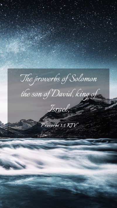 Picture 03 - Proverbs 1:1 KJV Mobile Phone Wallpaper - The proverbs of Solomon the son of David, king of - Mobile Bible Verse Wallpaper