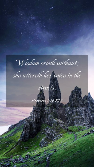 Picture 03 - Proverbs 1:20 KJV Mobile Phone Wallpaper - Wisdom crieth without; she uttereth her voice in - Mobile Bible Verse Wallpaper