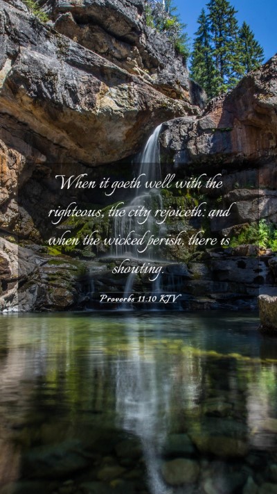 Picture 03 - Proverbs 11:10 KJV Mobile Phone Wallpaper - When it goeth well with the righteous, the city - Mobile Bible Verse Wallpaper