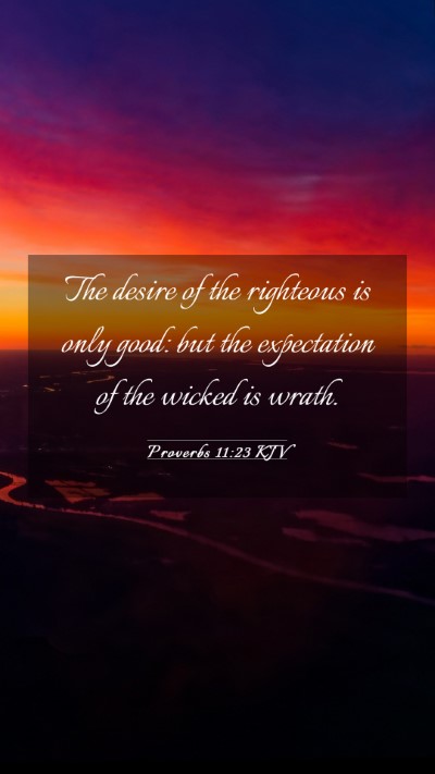 Picture 03 - Proverbs 11:23 KJV Mobile Phone Wallpaper - The desire of the righteous is only good: but the - Mobile Bible Verse Wallpaper