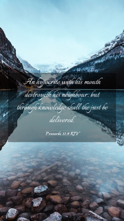 Picture 03 - Proverbs 11:9 KJV Mobile Phone Wallpaper - An hypocrite with his mouth destroyeth his - Mobile Bible Verse Wallpaper