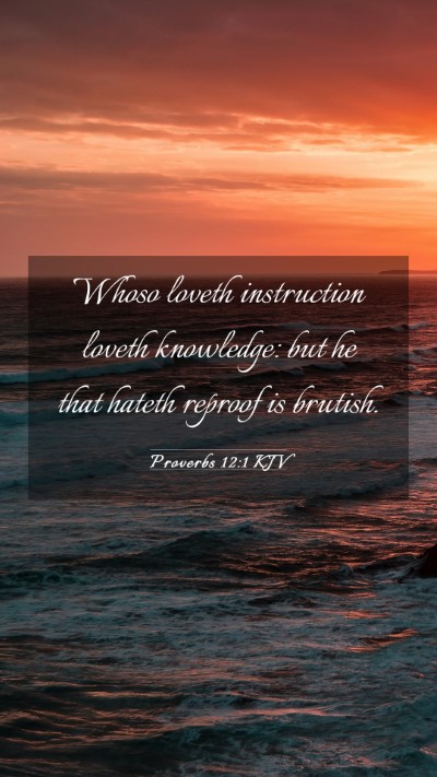 Picture 03 - Proverbs 12:1 KJV Mobile Phone Wallpaper - Whoso loveth instruction loveth knowledge: but he - Mobile Bible Verse Wallpaper