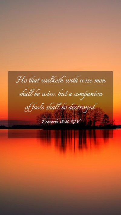 Picture 03 - Proverbs 13:20 KJV Mobile Phone Wallpaper - He that walketh with wise men shall be wise: but - Mobile Bible Verse Wallpaper