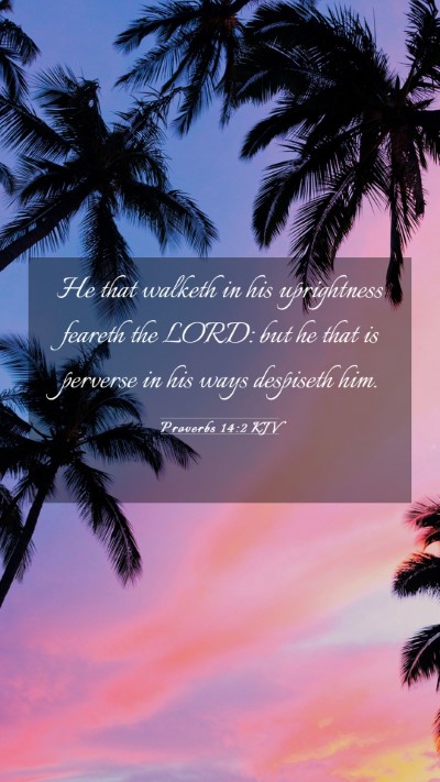 Picture 03 - Proverbs 14:2 KJV Mobile Phone Wallpaper - He that walketh in his uprightness feareth the - Mobile Bible Verse Wallpaper