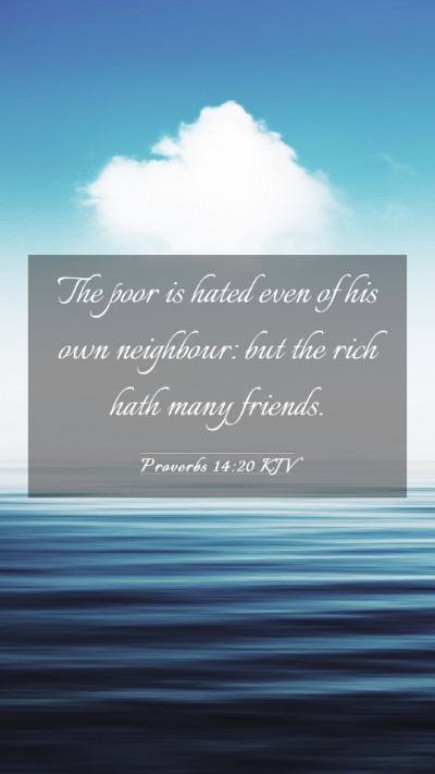 Picture 03 - Proverbs 14:20 KJV Mobile Phone Wallpaper - The poor is hated even of his own neighbour: but - Mobile Bible Verse Wallpaper