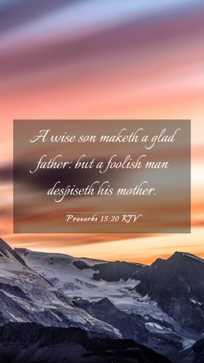 Picture 03 - Proverbs 15:20 KJV Mobile Phone Wallpaper - A wise son maketh a glad father: but a foolish - Mobile Bible Verse Wallpaper