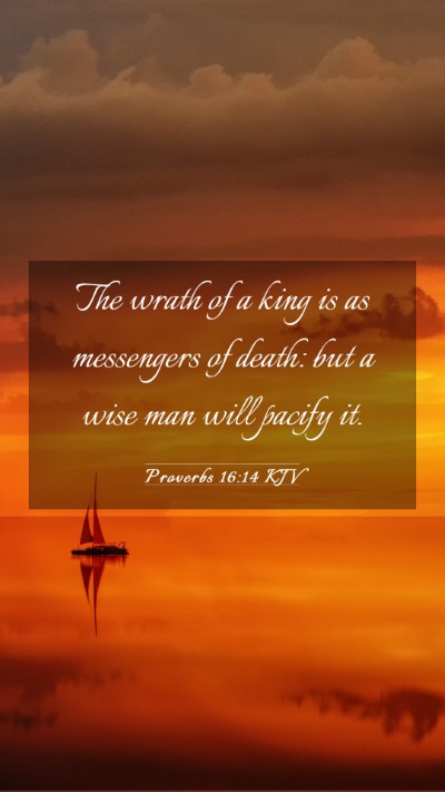 Picture 03 - Proverbs 16:14 KJV Mobile Phone Wallpaper - The wrath of a king is as messengers of death: - Mobile Bible Verse Wallpaper