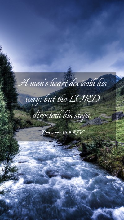 Picture 03 - Proverbs 16:9 KJV Mobile Phone Wallpaper - A man's heart deviseth his way: but the LORD - Mobile Bible Verse Wallpaper
