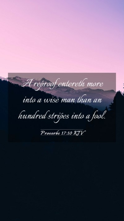 Picture 03 - Proverbs 17:10 KJV Mobile Phone Wallpaper - A reproof entereth more into a wise man than an - Mobile Bible Verse Wallpaper