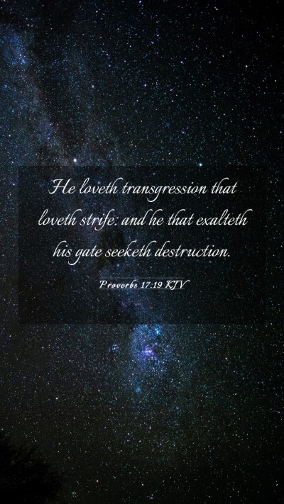 Picture 03 - Proverbs 17:19 KJV Mobile Phone Wallpaper - He loveth transgression that loveth strife: and - Mobile Bible Verse Wallpaper