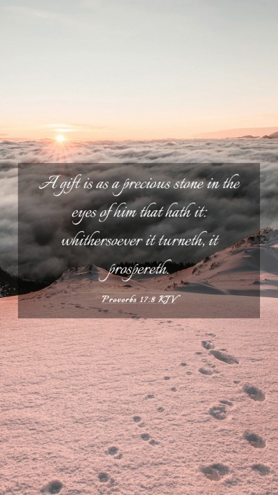 Picture 03 - Proverbs 17:8 KJV Mobile Phone Wallpaper - A gift is as a precious stone in the eyes of him - Mobile Bible Verse Wallpaper