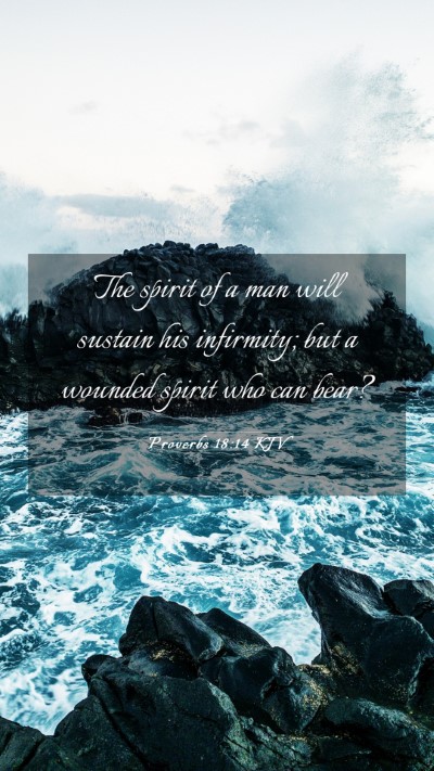 Picture 03 - Proverbs 18:14 KJV Mobile Phone Wallpaper - The spirit of a man will sustain his infirmity; - Mobile Bible Verse Wallpaper