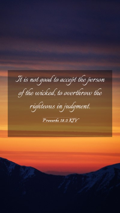 Picture 03 - Proverbs 18:5 KJV Mobile Phone Wallpaper - It is not good to accept the person of the - Mobile Bible Verse Wallpaper