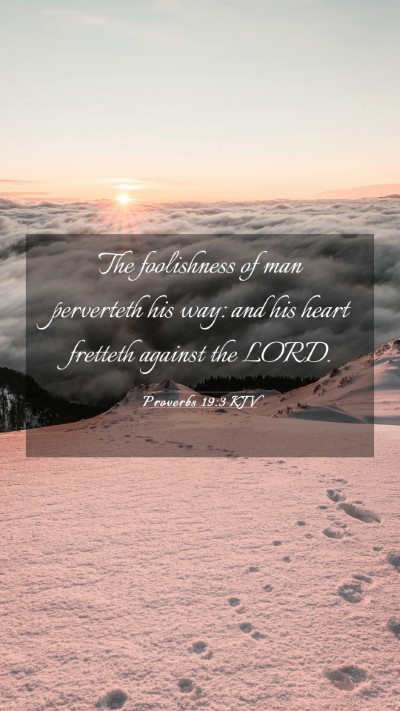 Picture 03 - Proverbs 19:3 KJV Mobile Phone Wallpaper - The foolishness of man perverteth his way: and - Mobile Bible Verse Wallpaper