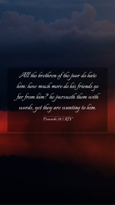 Picture 03 - Proverbs 19:7 KJV Mobile Phone Wallpaper - All the brethren of the poor do hate him: how - Mobile Bible Verse Wallpaper