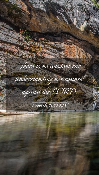 Picture 03 - Proverbs 21:30 KJV Mobile Phone Wallpaper - There is no wisdom nor understanding nor counsel - Mobile Bible Verse Wallpaper