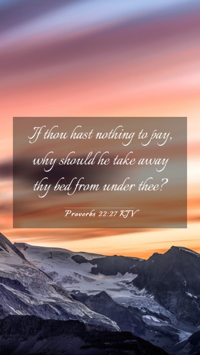 Picture 03 - Proverbs 22:27 KJV Mobile Phone Wallpaper - If thou hast nothing to pay, why should he take - Mobile Bible Verse Wallpaper