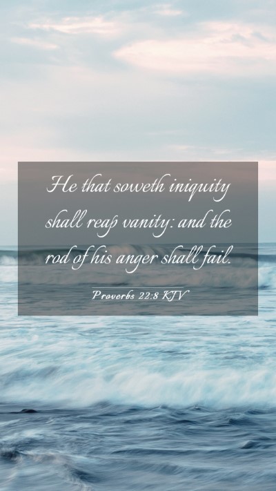 Picture 03 - Proverbs 22:8 KJV Mobile Phone Wallpaper - He that soweth iniquity shall reap vanity: and - Mobile Bible Verse Wallpaper