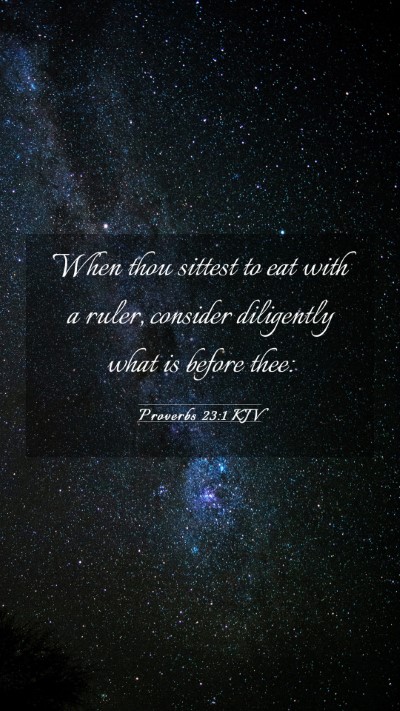 Picture 03 - Proverbs 23:1 KJV Mobile Phone Wallpaper - When thou sittest to eat with a ruler, consider - Mobile Bible Verse Wallpaper