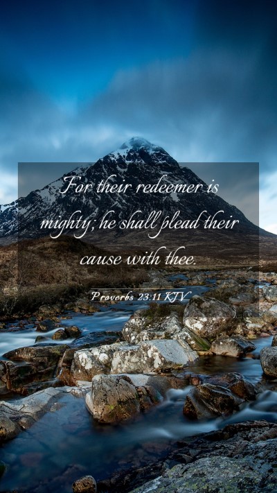 Picture 03 - Proverbs 23:11 KJV Mobile Phone Wallpaper - For their redeemer is mighty; he shall plead - Mobile Bible Verse Wallpaper