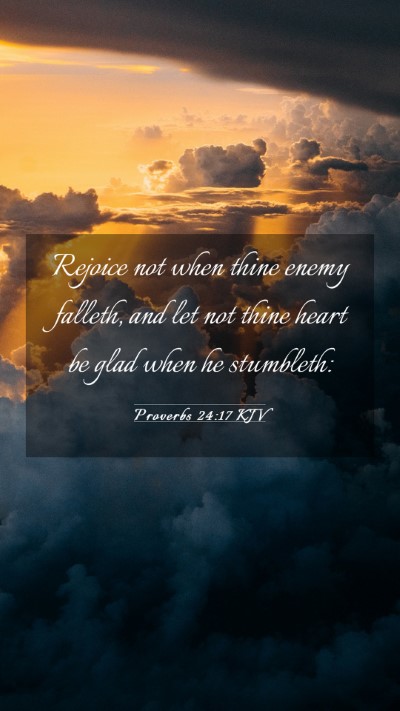 Picture 03 - Proverbs 24:17 KJV Mobile Phone Wallpaper - Rejoice not when thine enemy falleth, and let not - Mobile Bible Verse Wallpaper