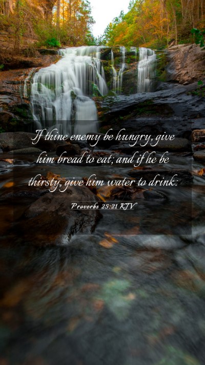 Picture 03 - Proverbs 25:21 KJV Mobile Phone Wallpaper - If thine enemy be hungry, give him bread to eat; - Mobile Bible Verse Wallpaper