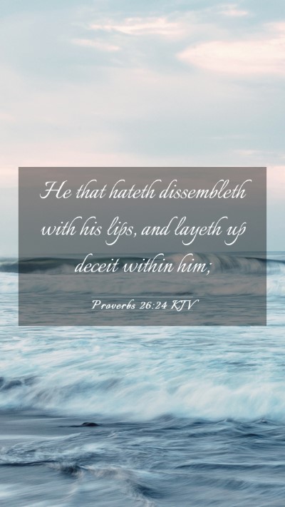Picture 03 - Proverbs 26:24 KJV Mobile Phone Wallpaper - He that hateth dissembleth with his lips, and - Mobile Bible Verse Wallpaper