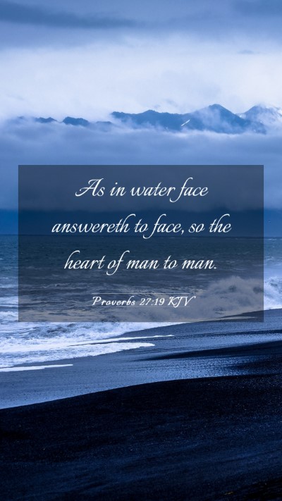 Picture 03 - Proverbs 27:19 KJV Mobile Phone Wallpaper - As in water face answereth to face, so the heart - Mobile Bible Verse Wallpaper