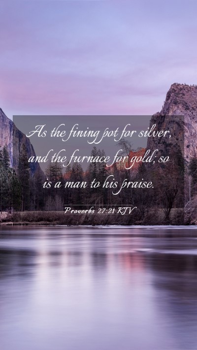 Picture 03 - Proverbs 27:21 KJV Mobile Phone Wallpaper - As the fining pot for silver, and the furnace for - Mobile Bible Verse Wallpaper