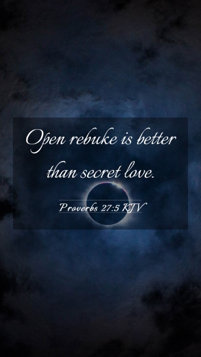 Picture 03 - Proverbs 27:5 KJV Mobile Phone Wallpaper - Open rebuke is better than secret - Mobile Bible Verse Wallpaper