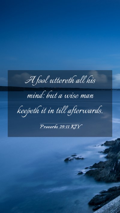 Picture 03 - Proverbs 29:11 KJV Mobile Phone Wallpaper - A fool uttereth all his mind: but a wise man - Mobile Bible Verse Wallpaper