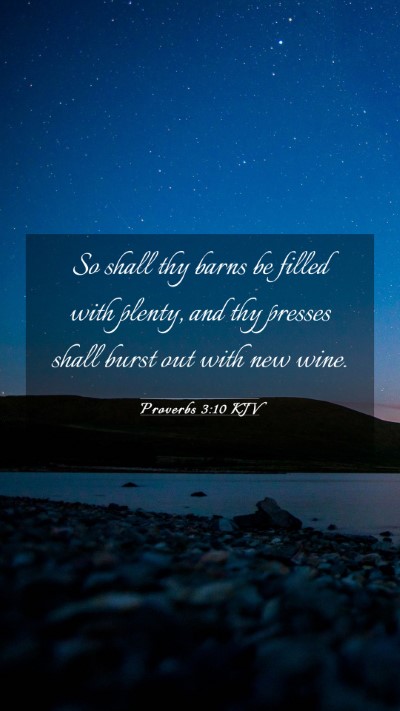 Picture 03 - Proverbs 3:10 KJV Mobile Phone Wallpaper - So shall thy barns be filled with plenty, and thy - Mobile Bible Verse Wallpaper